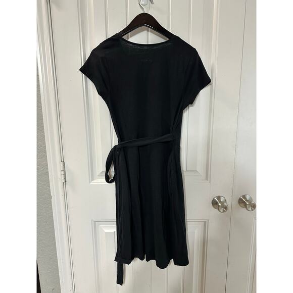 Pact Black Basic Wrap Dress Women Small Organic Cotton Minimalist Capsule Soft - Picture 3 of 5